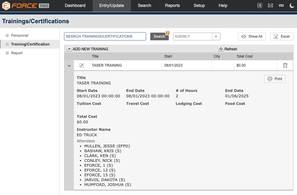 EFORCE Software | Personnel & Training