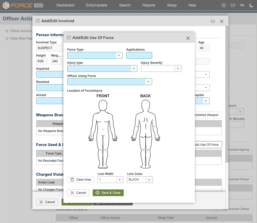 EFORCE Software | Officer Actions