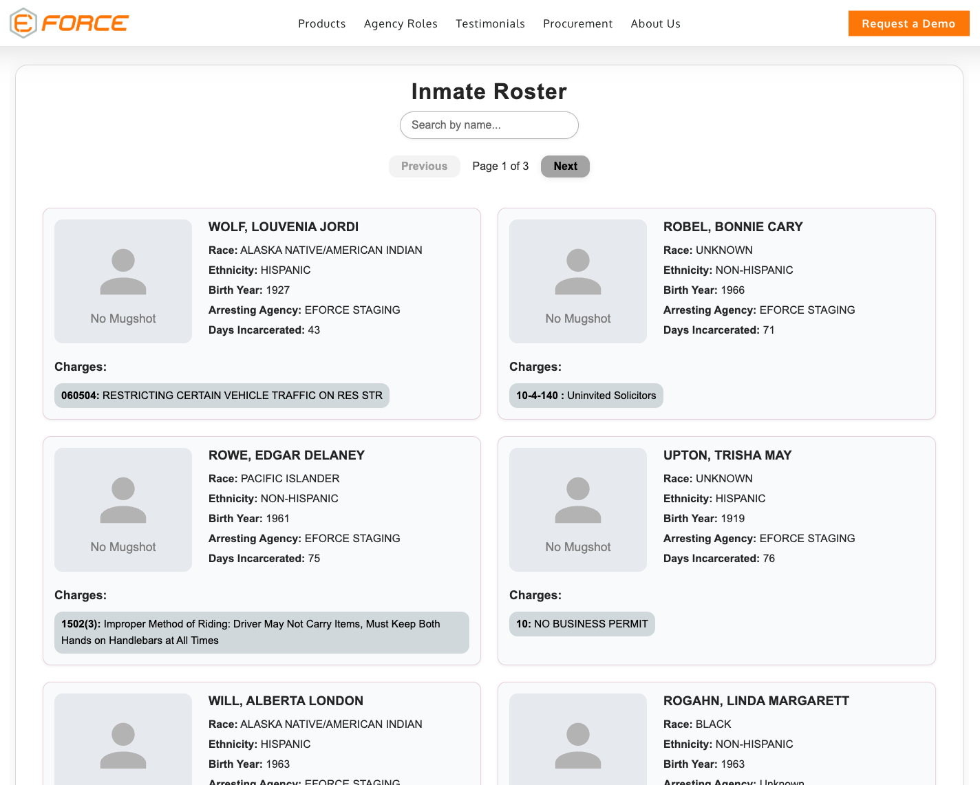 Inmate WebService Inmate WebService